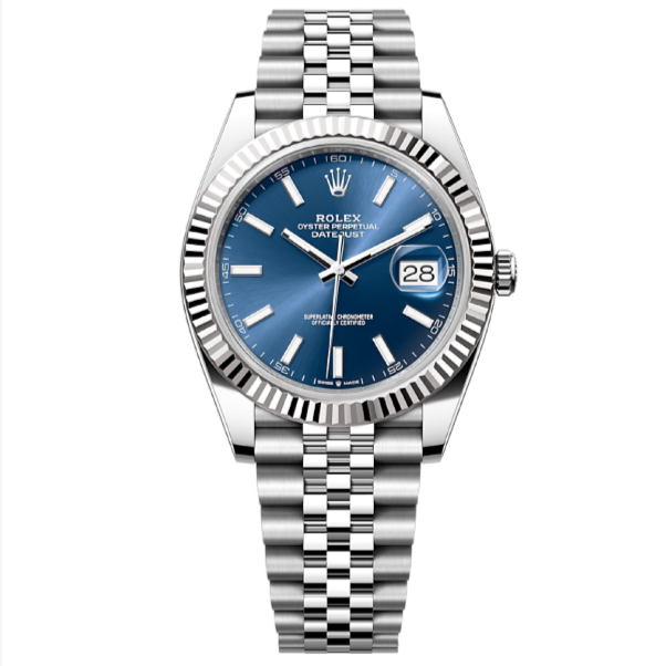 2025 Brand New Rolex - 126334-0002 Datejust 41 Stainless Steel Fluted / Jubilee / Blue