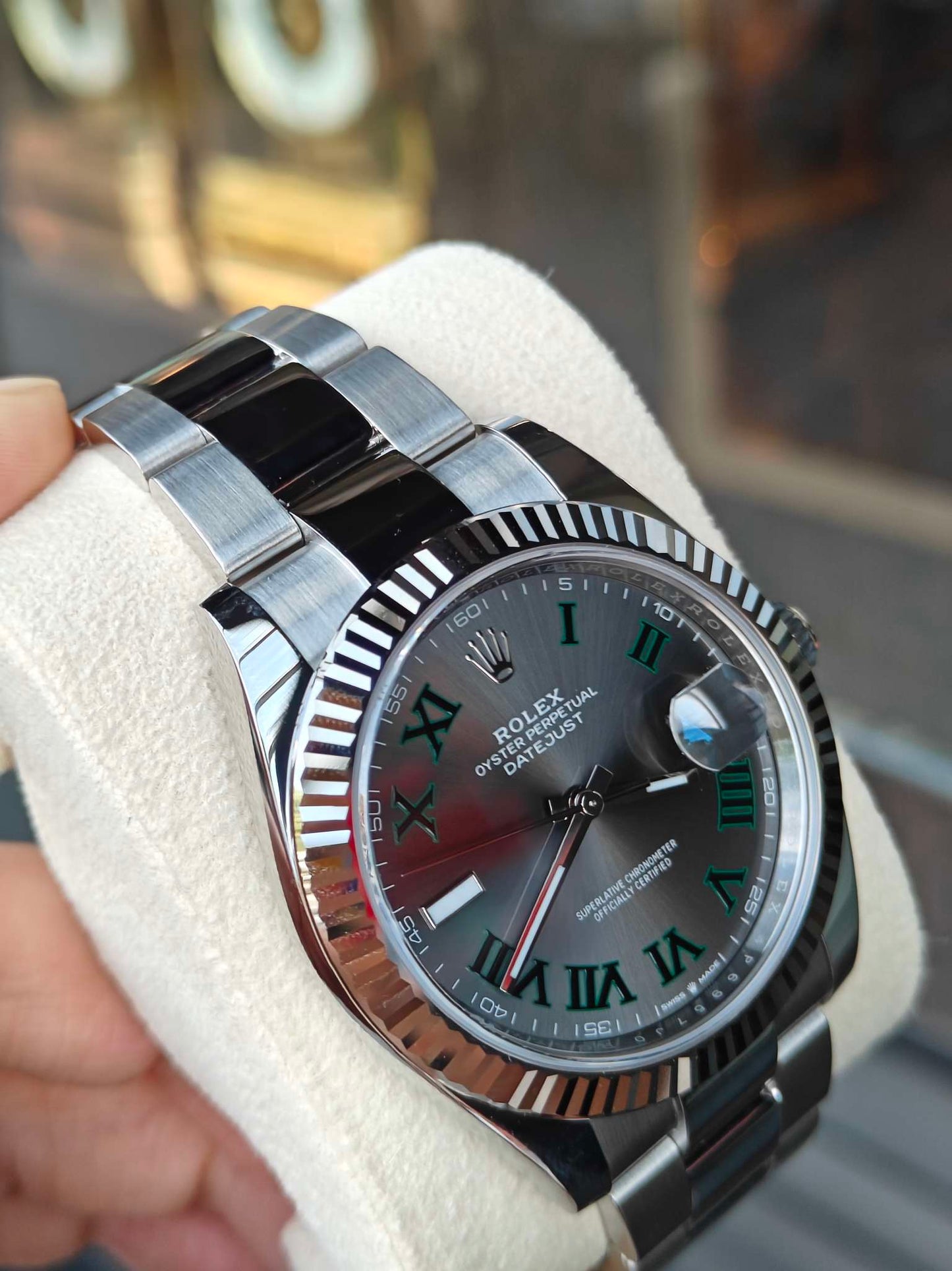 2025 Brand New Rolex - 126334-0021 Datejust 41 Stainless Steel Fluted / Slate - Roman / Oyster