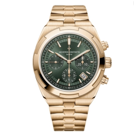 2025 Like New Vacheron Constantin - 5520V/210R-B966 Overseas Chronograph Pink Gold / Green