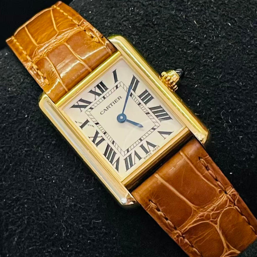 2019 Pre-owned Cartier - W1529856 Tank Louis Cartier Small Quartz Yellow Gold / Silver