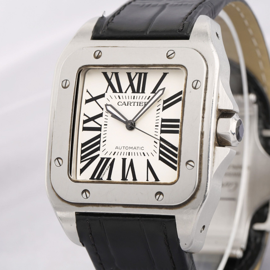 Watch Only Pre-owned Cartier Santos 100 Xl 2656 UNPOLISHED