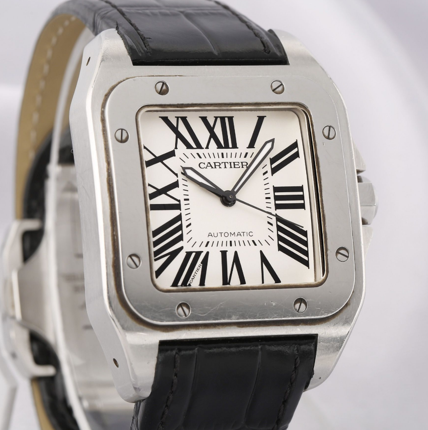 Watch Only Pre-owned Cartier Santos 100 Xl 2656 UNPOLISHED