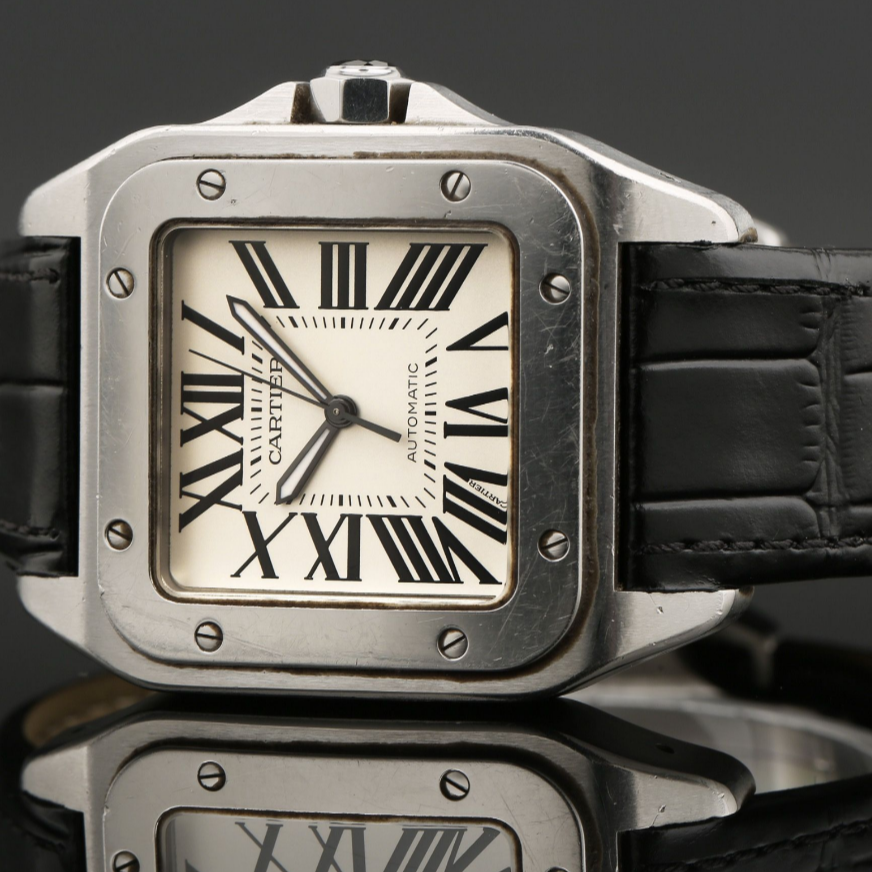 Watch Only Pre-owned Cartier Santos 100 Xl 2656 UNPOLISHED