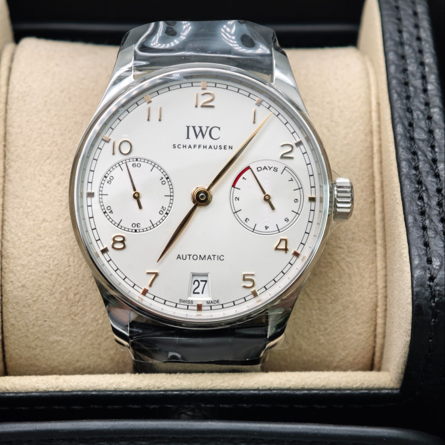 2025 New IWC - IW500704 Portugieser Automatic 5007 Stainless Steel / Silver - Gold Numerals