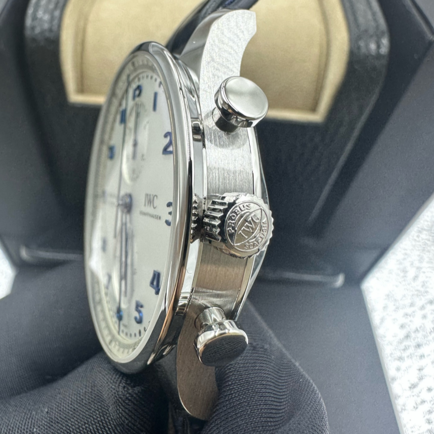 2025 New IWC - IW371605 Portugieser Chronograph Stainless Steel / Silver - Blue