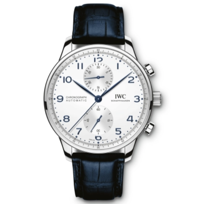 2025 New IWC - IW371605 Portugieser Chronograph Stainless Steel / Silver - Blue