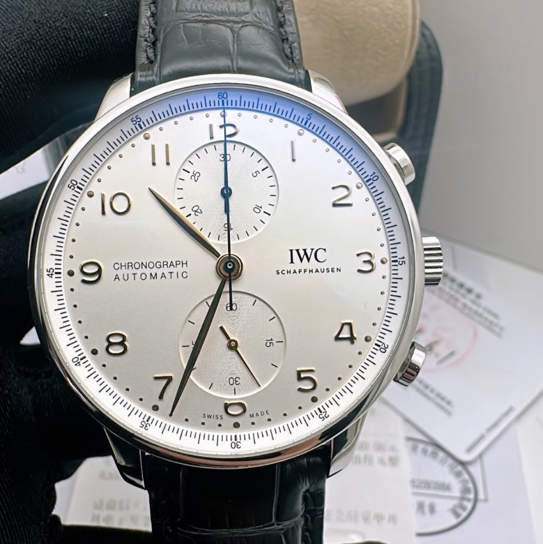 2021 New IWC - IW371604 Portugieser Chronograph Stainless Steel / Silver - Rose