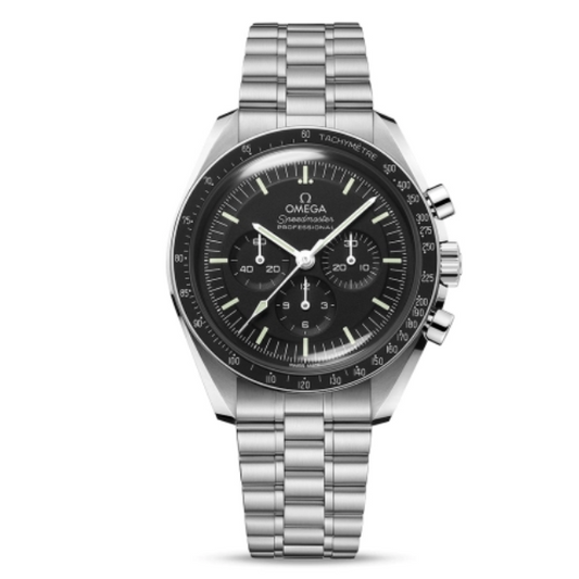 2025 New Omega - 310.30.42.50.01.001 Speedmaster Professional Moonwatch 3861 Stainless Steel / Black / Plexi / Bracelet