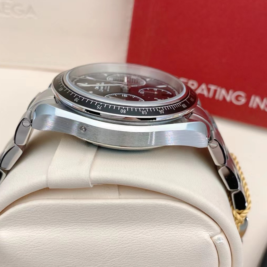 2025 New Omega - 326.30.40.50.01.001 Speedmaster Racing Co-Axial Chronograph Stainless Steel / Black / Bracelet
