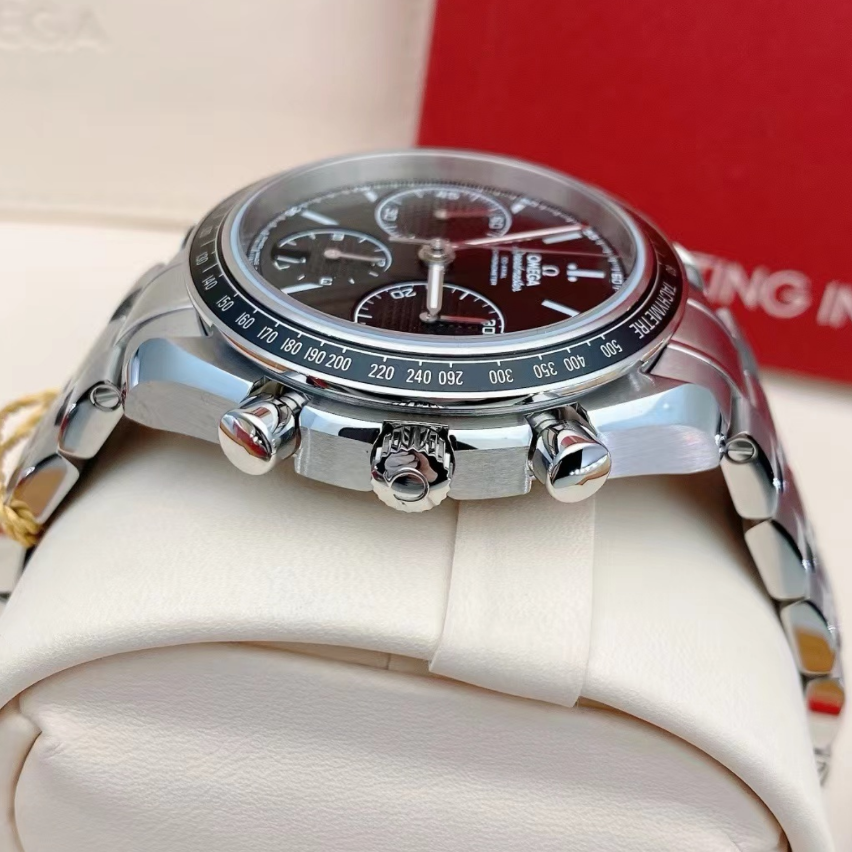 2025 New Omega - 326.30.40.50.01.001 Speedmaster Racing Co-Axial Chronograph Stainless Steel / Black / Bracelet