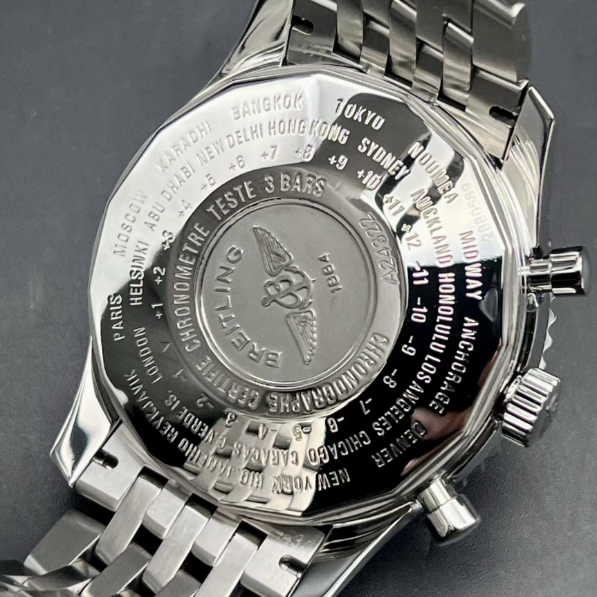 Watch ONLY Pre-owned Breitling - A24322121G1A1 Navitimer World Stainless Steel / Silver / Bracelet