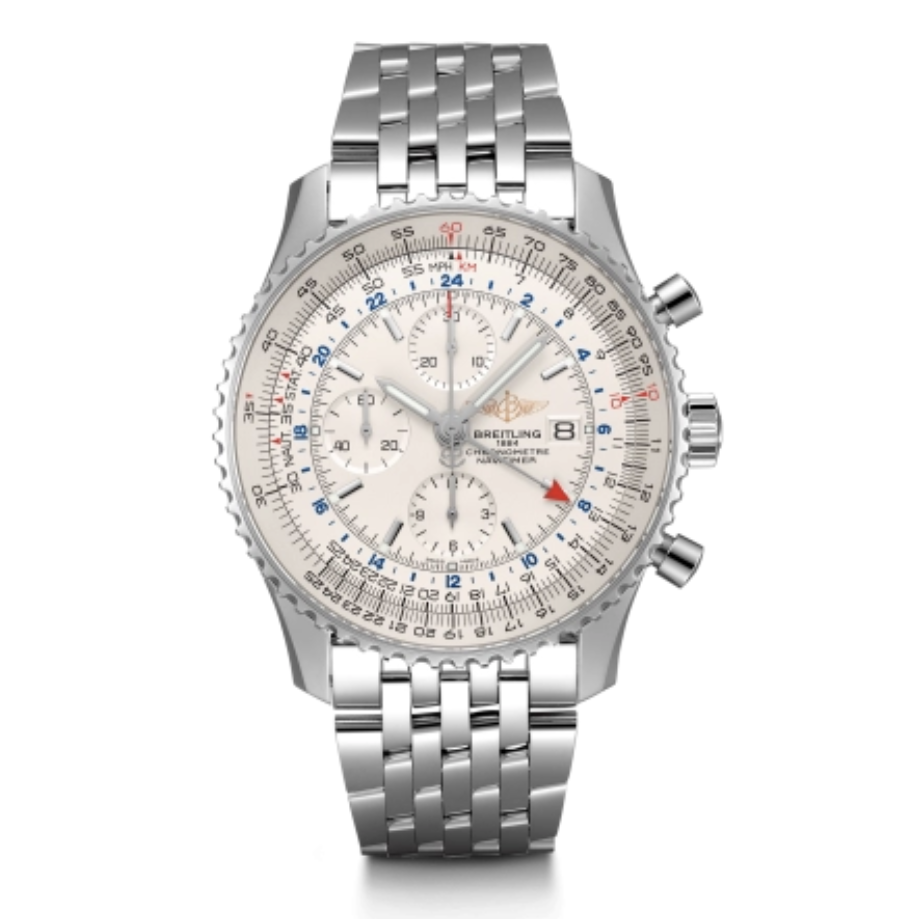 Watch ONLY Pre-owned Breitling - A24322121G1A1 Navitimer World Stainless Steel / Silver / Bracelet