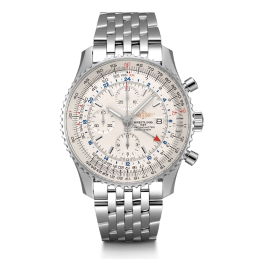 Watch ONLY Pre-owned Breitling - A24322121G1A1 Navitimer World Stainless Steel / Silver / Bracelet