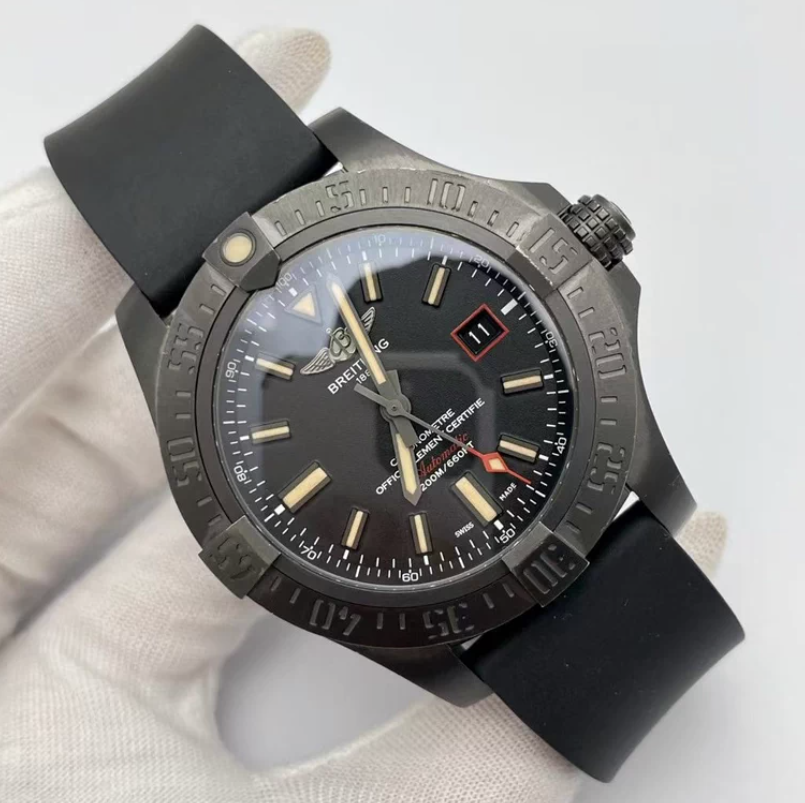 Pre-owned Breitling - V17311101B1W1 Avenger Blackbird 44 Black Titanium / Volcano Black / Military / Pin