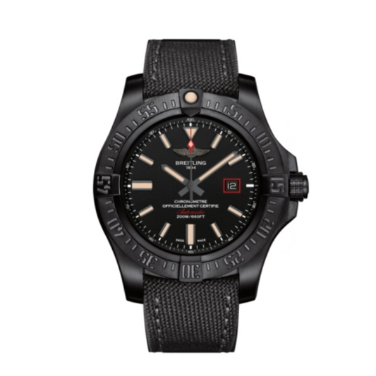 Pre-owned Breitling - V17311101B1W1 Avenger Blackbird 44 Black Titanium / Volcano Black / Military / Pin