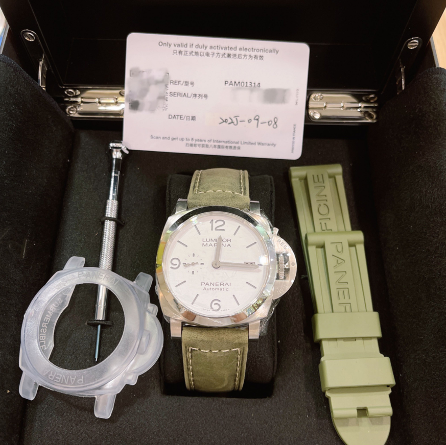 2025 New Panerai - PAM01314 Luminor 1950 44 3 Days Automatic Stainless Steel / White