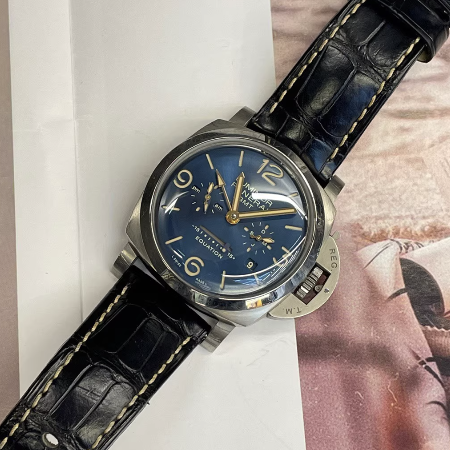 Watch ONLY Panerai - PAM00670 Luminor 1950 47 Equation Of Time 8 Days Titanium / Blue