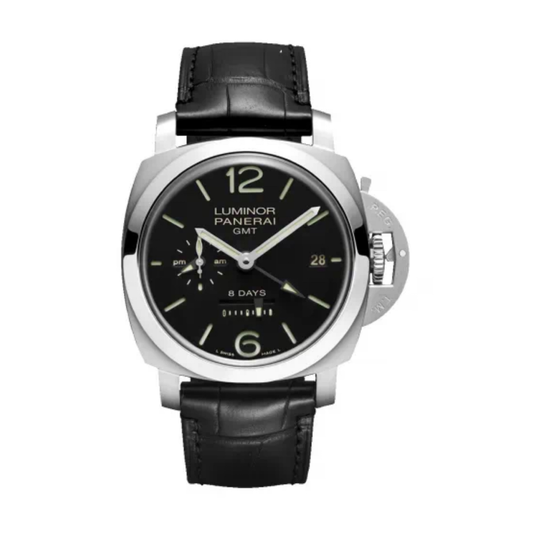 2024 Like New Panerai - PAM00233 Luminor 1950 44 8 Days GMT Stainless Steel / Black