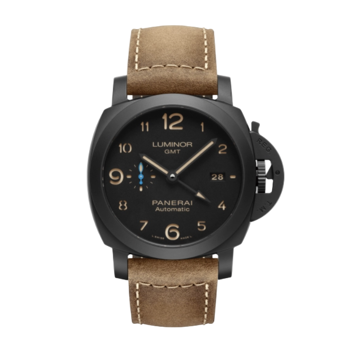2019 Pre-owned Panerai - PAM01441 Luminor 1950 44 3 Days GMT Automatic Ceramic / Black / Dirty Dial