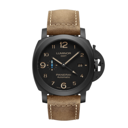 2019 Pre-owned Panerai - PAM01441 Luminor 1950 44 3 Days GMT Automatic Ceramic / Black / Dirty Dial