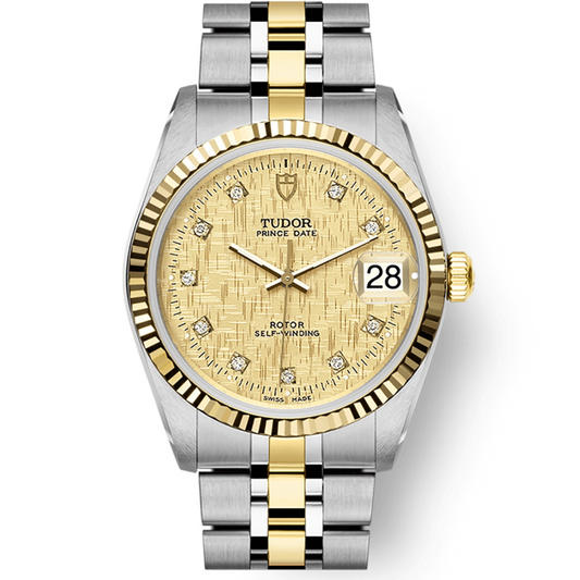 2012 Unused M74033-0005 Tudor Prince Oysterdate Automatic Champagne Dial Diamond
