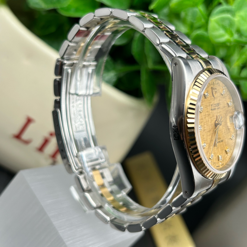 2012 Unused M74033-0005 Tudor Prince Oysterdate Automatic Champagne Dial Diamond