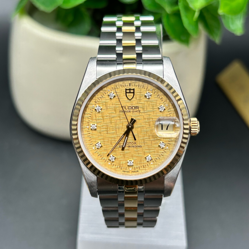 2012 Unused M74033-0005 Tudor Prince Oysterdate Automatic Champagne Dial Diamond