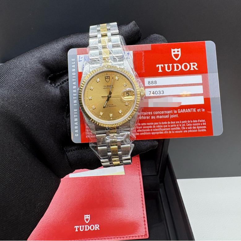 Watch Only Pre-owned  M74033-0015 Tudor Prince Date Day Champagne Dial Diamond