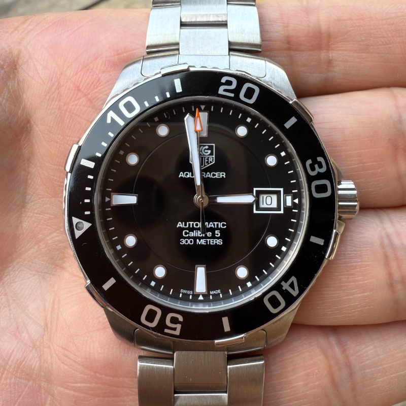 Watch Only Pre-owned TAG Heuer - WAN2110.BA0822 Aquaracer 300M Calibre 5 41 Stainless Steel / Black / Bracelet