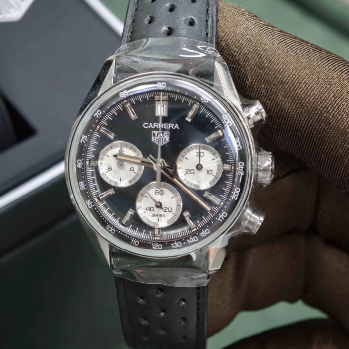 2025 New TAG Heuer - CBS2210.FC6534 Carrera Chronograph Glass Box Stainless Steel / Black