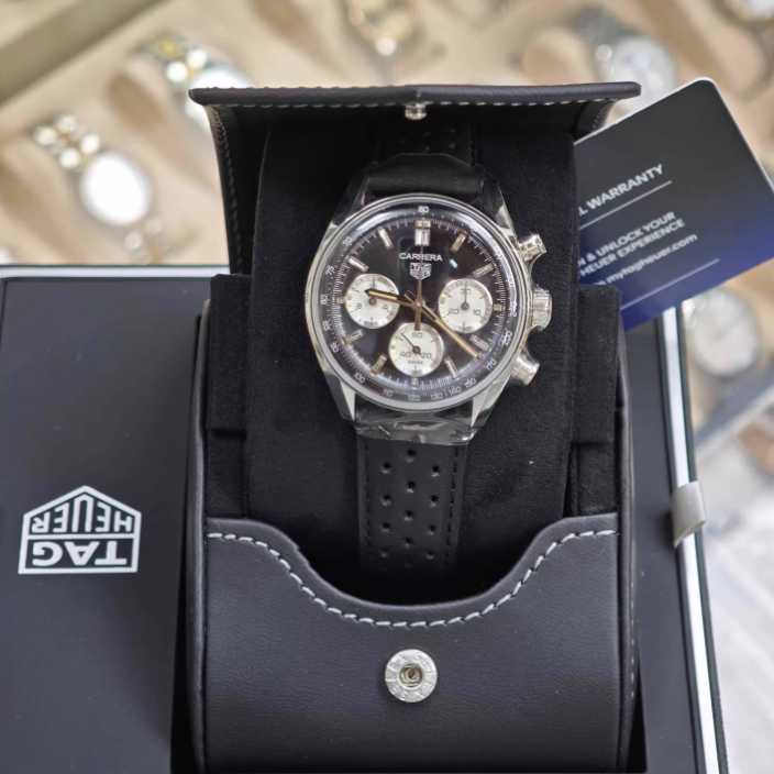 2025 New TAG Heuer - CBS2210.FC6534 Carrera Chronograph Glass Box Stainless Steel / Black