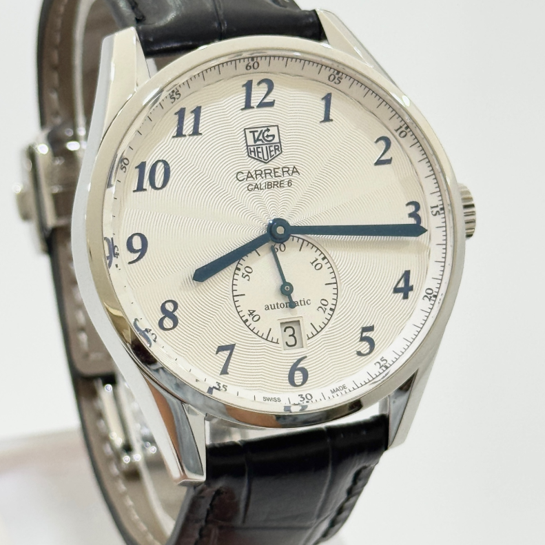 Watch Only TAG Heuer - WAS2111.FC6293 Carrera Calibre 6 39 Heritage Stainless Steel / Silver / Alligator