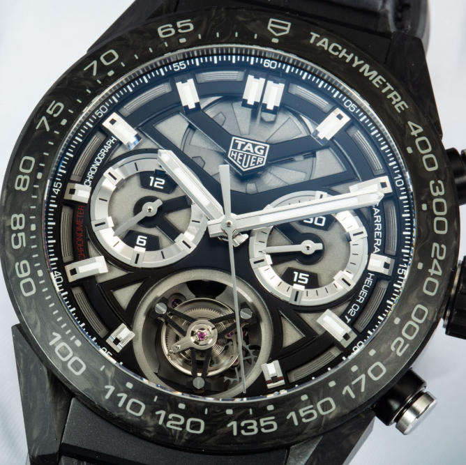Watch Only TAG Heuer - CAR5A90.FC6415 Carrera Calibre Heuer 02T 45 Chronograph Tourbillon Ceramic / Alligator