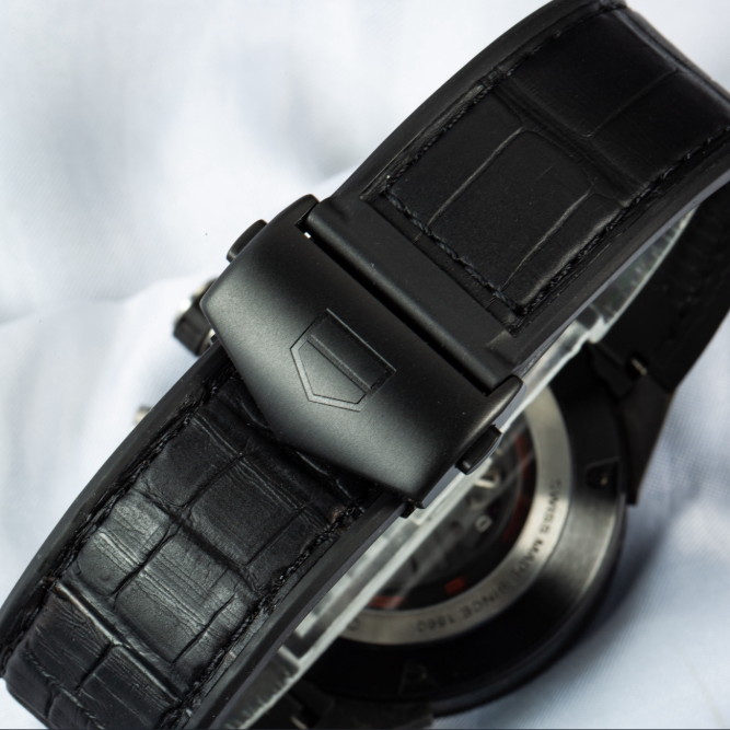 Watch Only TAG Heuer - CAR5A90.FC6415 Carrera Calibre Heuer 02T 45 Chronograph Tourbillon Ceramic / Alligator