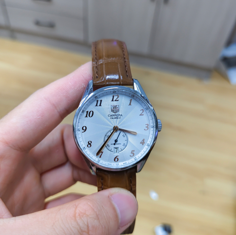 Watch ONLY Pre-owned TAG Heuer - WAS2112.FC6181 Carrera Calibre 6 39 Heritage Stainless Steel / Silver / Alligator