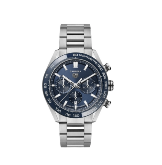 2025 New TAG Heuer - CBN2A1A.BA0643 Carrera Calibre Heuer 02 44 Stainless Steel / Blue / Bracelet