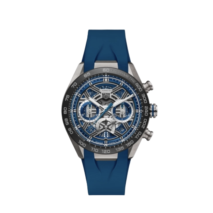 2025 New TAG Heuer - CBU2081.FT6274 Carrera Chronograph Extreme Sport Titanium - Ceramic / Blue / Rubber