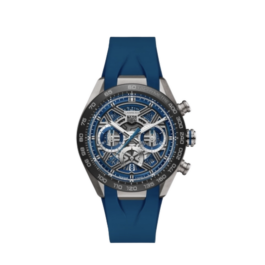 2025 New TAG Heuer - CBU2081.FT6274 Carrera Chronograph Extreme Sport Titanium - Ceramic / Blue / Rubber