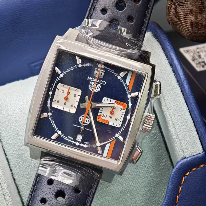 2025 New TAG Heuer - CBL2115.FC6494 Monaco Calibre Heuer 02 Stainless Steel / Gulf