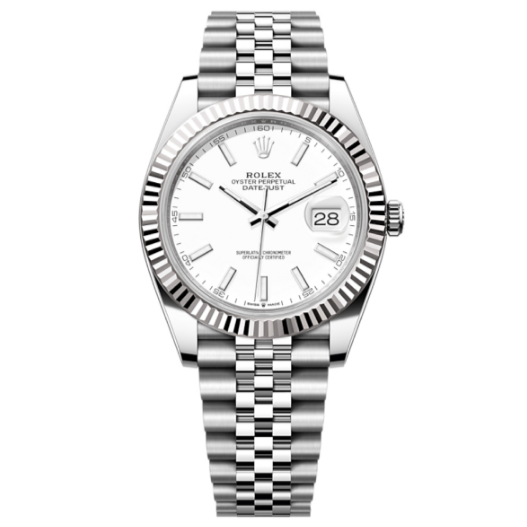2025 Brand New Rolex - 126334-0010 Datejust 41 Stainless Steel Fluted / Jubilee / White