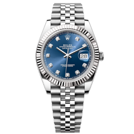 2025 Brand New Rolex - 126334-0016 Datejust 41 Stainless Steel Fluted / Jubilee / Blue - Diamond