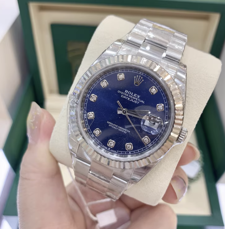2025 Brand New Rolex - 126334-0015 Datejust 41 Stainless Steel Fluted / Oyster / Blue - Diamond