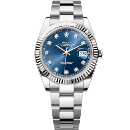 2025 Brand New Rolex - 126334-0015 Datejust 41 Stainless Steel Fluted / Oyster / Blue - Diamond