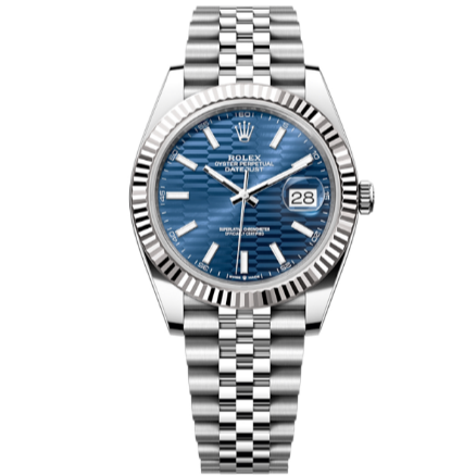 2023 Pre-owned Rolex - 126334-0032 Datejust 41 Stainless Steel - Fluted / Blue - Fluted / Jubilee