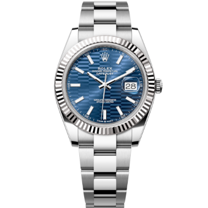 2024 Pre-owned Rolex - 126334-0031 Datejust 41 Stainless Steel - Fluted / Blue - Fluted / Oyster
