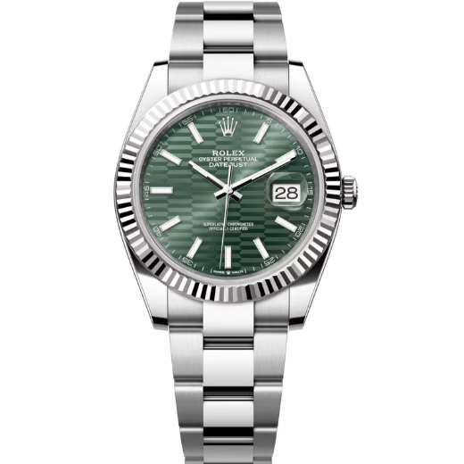 2023 Pre-owned Rolex - 126334-0029 Datejust 41 Stainless Steel - Fluted / Green - Fluted / Oyster