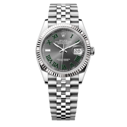2025 Brand New Rolex - 126234-0045 Datejust 36 Stainless Steel / Fluted / Slate - Roman / Jubilee