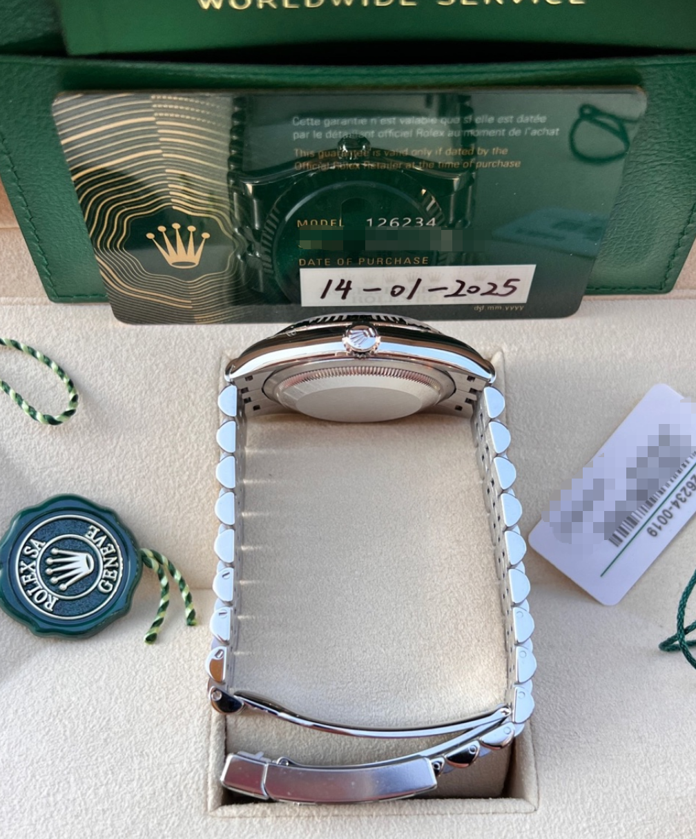 2025 Brand New Rolex - 126234-0019 Datejust 36 Stainless Steel / Fluted / MOP-Diamond / Jubilee