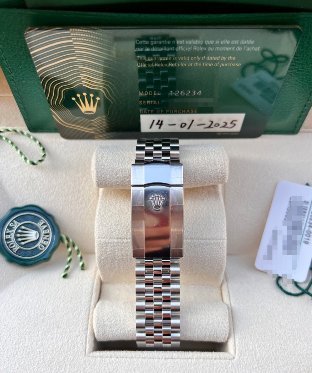 2025 Brand New Rolex - 126234-0019 Datejust 36 Stainless Steel / Fluted / MOP-Diamond / Jubilee