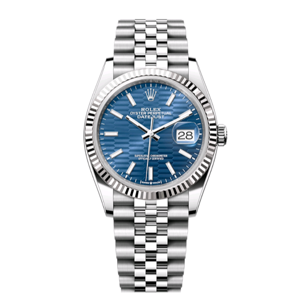 2023 Pre-owned Rolex - 126234-0049 Datejust 36 Stainless Steel / Fluted / Blue - Fluted / Jubilee